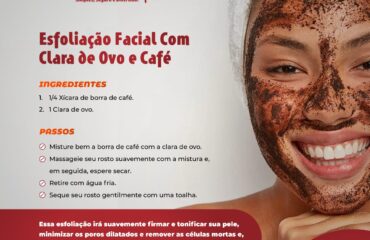 Esfoliação facial com clara de ovo e café